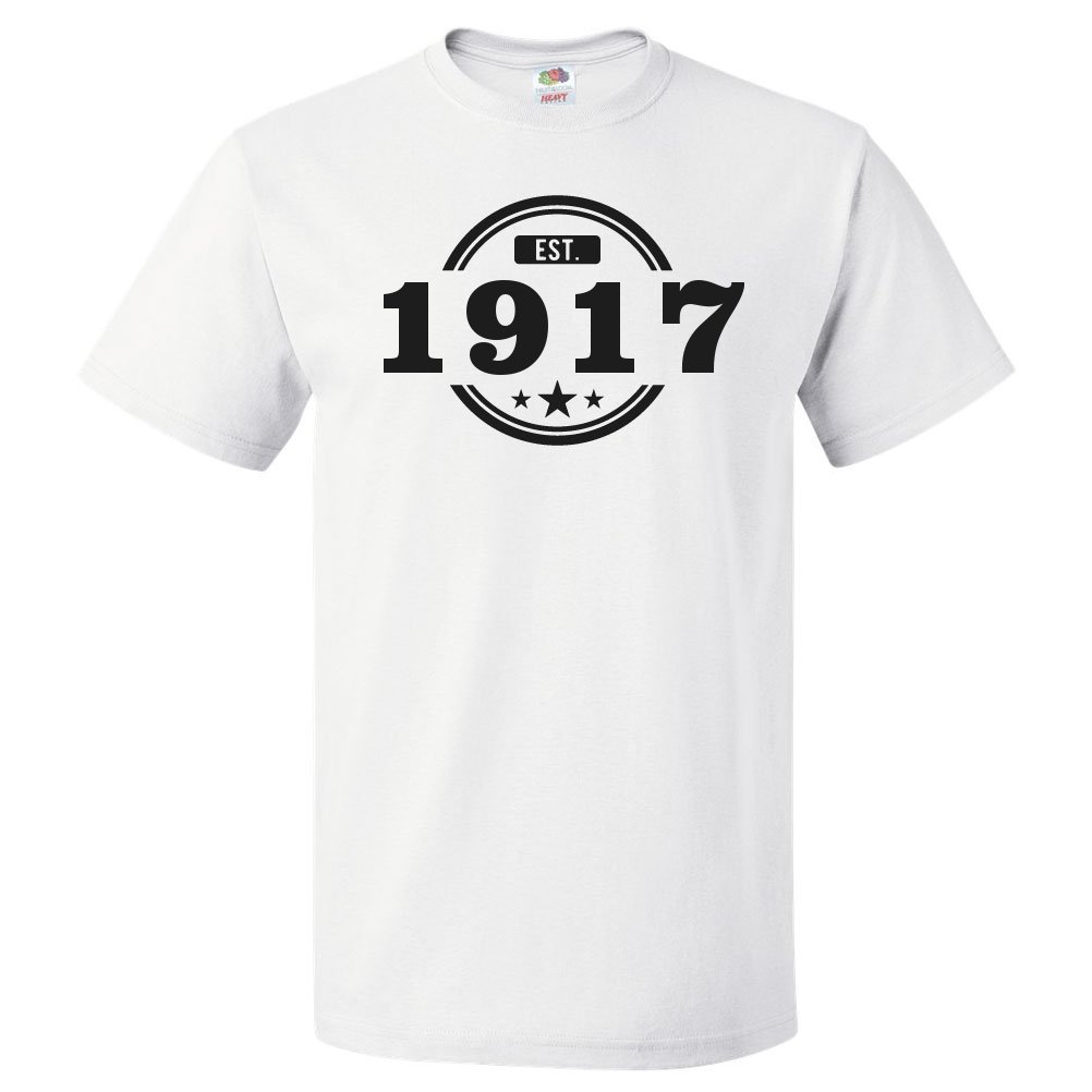 107th Birthday Gift For 107 Year Old Established 1917 T Shirt